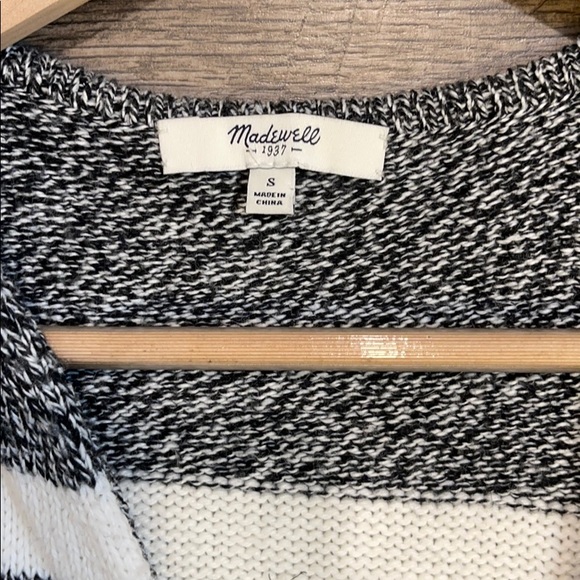 Madewell gray and white striped Cardigan - Picture 2 of 7